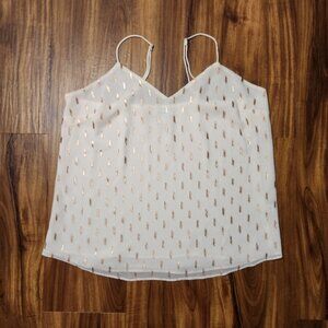 Nine West Ivory w/ Rose Gold Details Tank Top Size Small